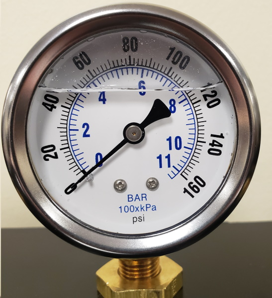 101D-254F 160 PSI 2.5'' liquid filled gauge