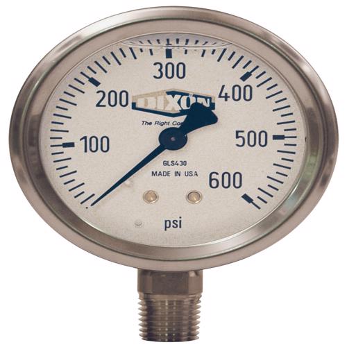 2-1/2" Face SS Case Liquid Gauge - Bottom Mount