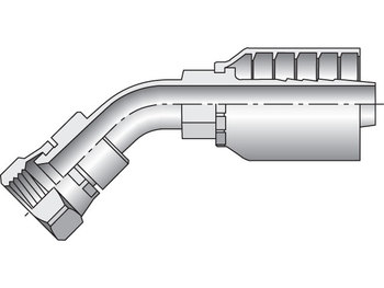 13777-16-16 Parkrimp Permanent Female JIC 37° - Swivel - 45° Elbow - Short Drop 13777-16-16 77 Series 13777