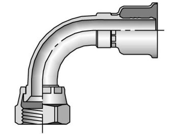 13926-16-16 Parkrimp Permanent Female JIC 37° - Swivel - 90° Elbow - Short Drop 13926-16-16 26 Series 13926
