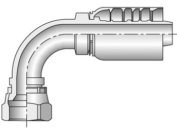 13977-32-32 Parkrimp Permanent Female JIC 37° - Swivel - 90° Elbow - Short Drop 13977-32-32 77 Series 13977