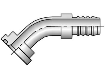 1788-32-32 Barbed Nipple SAE Code 61 Flange Head-45° Elbow 1788-32-32 88 Series 1788