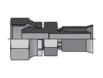 19291N-8-8 Parkrimp Permanent Female BSP Parallel Pipe - Swivel - Straight (60° Cone) 19291N-8-8 91N Series 19291N