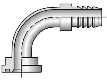 1988-20-20 Barbed Nipple SAE Code 61 Flange Head - 90° Elbow 1988-20-20 88 Series 1988