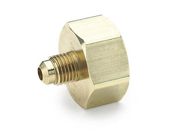 1F-4-8 Parker 45° Flare Brass Refrigerant Drum Adapter - Ref. SAE J512 and J513 010165 1F-4-8 Refrigerant Drum Adapter 1F