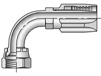 23920-6-6 Field Attachable Shell & Nipple Female JIC 37° - Swivel - 90° Elbow - Short Drop 23920-6-6 20 Series 23920