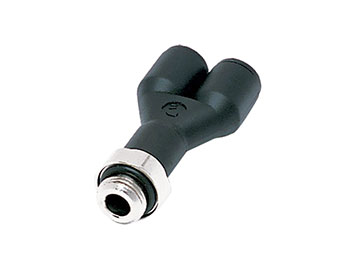 Male Y Connector Push-to-Connect Instant Pneumatic Fitting Prestolok Composite 368PLP - Metric-BSPP