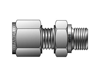 M10MSC3/8R-B A-LOK Metric Tube BSPP Male Connector - MSC