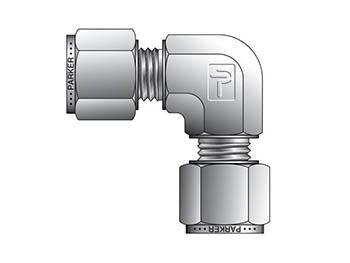 EEM8-316 Instrumentation Tube Fitting - 90° Elbow Union Elbow for use with Metric Tubing EEM8-316 A-LOK Metric Tube Union Elbow - EEM