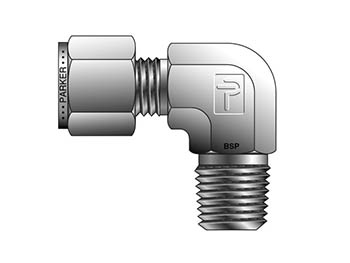 4-2K CBZ-SS Instrumentation Tube Fitting - 90° Elbow BSPT Male Elbow for use with Inch Tubing 4-2K CBZ-SS CPI Inch Tube BSPT Male Elbow - CBZ