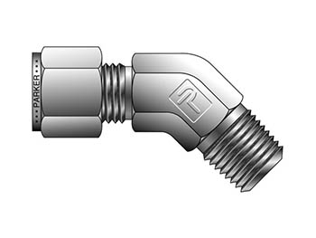 6-4 VBZ-SS Instrumentation Tube Fitting - 45° Elbow NPT Male 45° Elbow for use with Inch Tubing 6-4 VBZ-SS CPI Inch Tube NPT Male 45° Elbow - VBZ