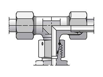 ET08LCF EO/EO-2 Tee, Swivel Nut Branch - 24° Flareless / 24° Flareless / Flareless Swivel ET08LCF EO/EO-2 Tee, Swivel Nut Branch - ET