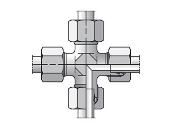 K22LCF EO/EO-2 Cross, Union - 24° Flareless K22LCF EO/EO-2 Cross, Union - K