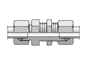 SV22LMS EO/EO-2 Straight, Bulkhead Union - 24° Flareless / 24° Flareless SV22LMS EO/EO-2 Straight, Bulkhead Union - SV