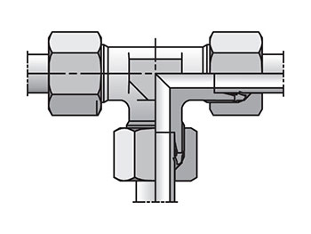 TR18/12/18ZLCF EO/EO-2 Tee, Reducer Union - 24° Flareless TR18/12/18ZLCF EO/EO-2 Tee, Reducer Union - TR