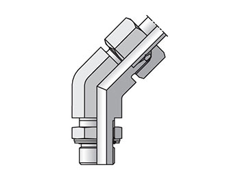 VEE10LRCF EO/EO-2 45° Elbow, Adjustable - 24° Flareless / BSPP ORR VEE10LRCF EO/EO-2 45° Elbow, Adjustable - VEE-R