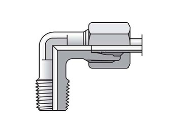 WE08LLM71 EO/EO-2 90° Elbow, Male Connector - 24° Flareless / Metric Taper Thread WE08LLM71 EO/EO-2 90° Elbow, Male Connector - WE-M keg