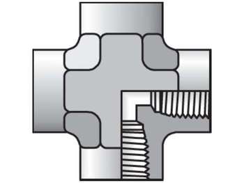 1/2 KMMOO-SS Female Pipe Cross NPTF (all four ends) 1/2 KMMOO-SS Pipe & Port Cross KMMOO
