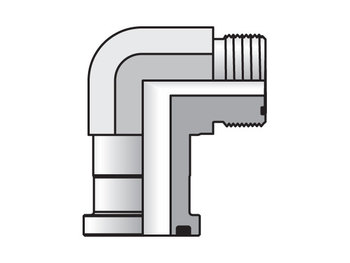 20 LOEQ1-S Seal-Lok - Code 61 Flange 90° Elbow Code 61 / ORFS 20 LOEQ1-S Seal-Lok Flange 90° Flange Adapter LOEQ1