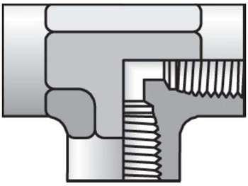 1/4 MMO-S Female Pipe Tee NPTF (all three ends) 1/4 MMO-S Pipe & Port Tee MMO