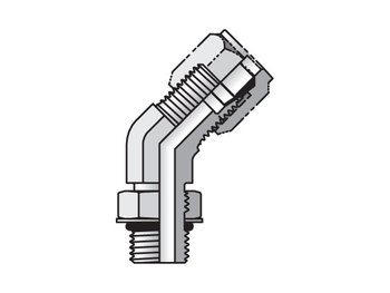 4 V5BU-SS 45° Straight Thread Elbow Flareless / SAE-ORB 4 V5BU-SS Ferulok 45° Elbow V5BU