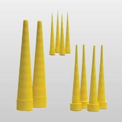 RPLUG-S FEATURES & BENEFITS • High quality oil resistant rubber • Strong, reusable • Protects the environment USES • Use RHINO DRIP PROOF PLUGS anywhere hydraulics are in use. • RHINO DRIP PROOF PLUGS are a handy tool for emergency leaks. One plug covers many sizes. RPLUG-S YELLOW DRIP PROOF PLUGS