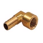 Brass Female NPTF x Hose Barb 90° Elbow