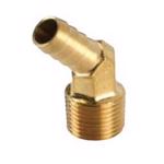 Brass Male NPTF x Hose Barb 45° Elbow