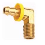 Male NPTF x Push-on Hose Barb 90° Elbow Brass