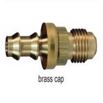 Male 45° SAE Swivel x Push-on Hose Barb Brass Cap Option