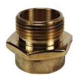 Brass Open Snoot Single Male Outlet with Hex