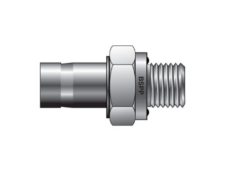 Picture for category A-LOK Metric Tube BSPP Tube End Male Adapter with ED Seal - M MA R-ED